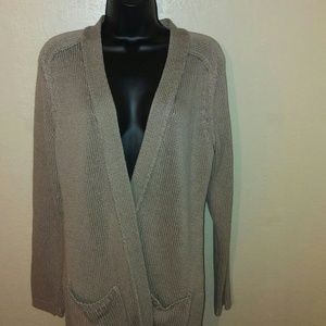 Ann Taylor open front sweater beige size large